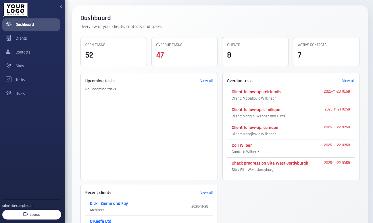 Construction CRM system